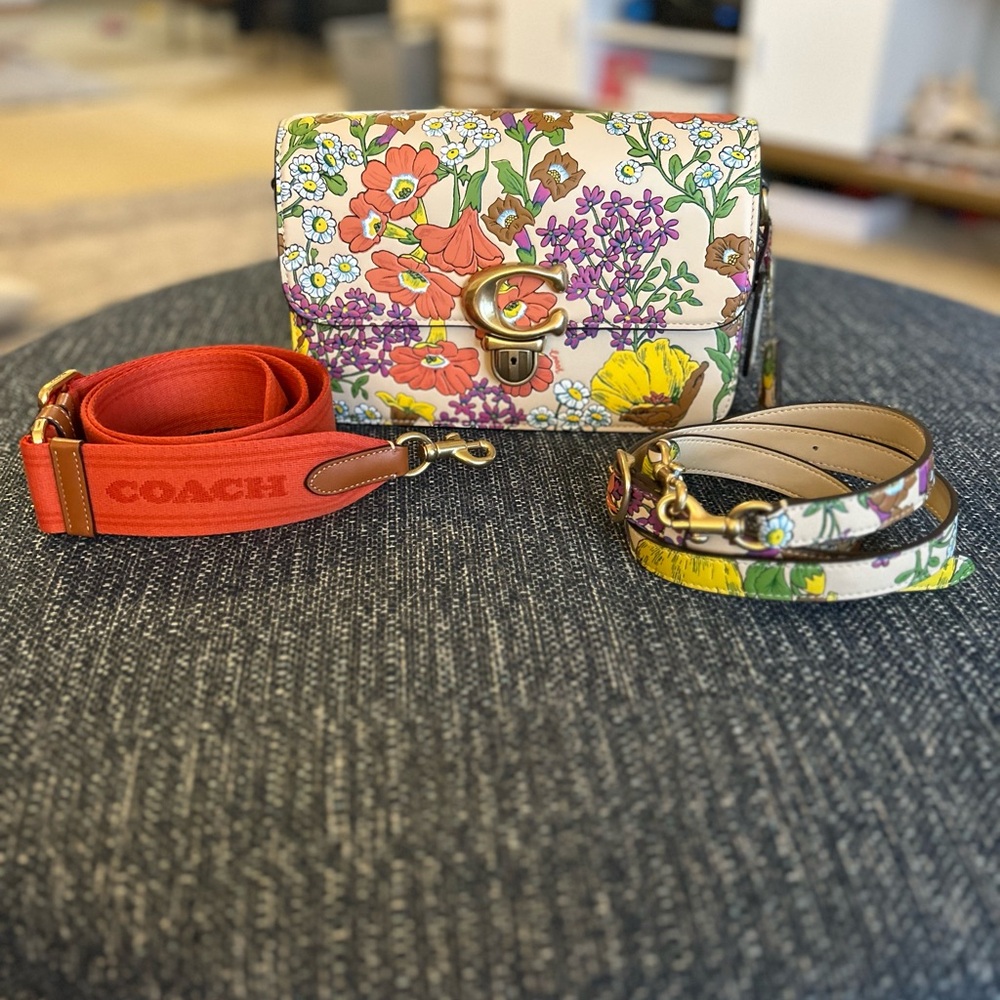 Coach Floral Studio Bag with extra strap